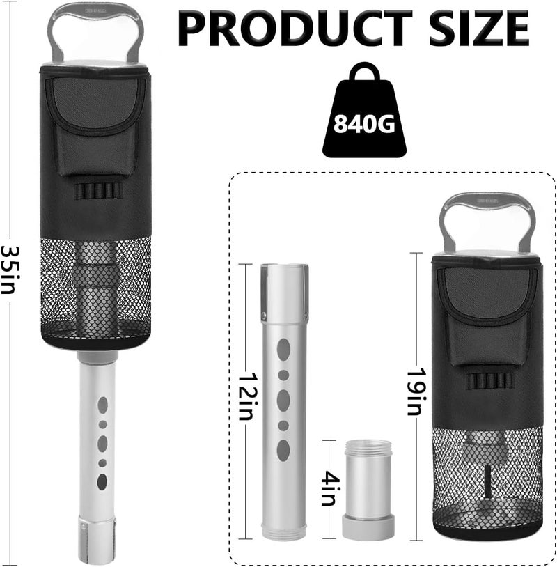 HOW TRUE Shag Bag for Golf Balls, Golf Ball Retriever with Detachable Aluminum Alloy Tube, Golf Shag Bags, Hold up to 70 Balls - Image 2